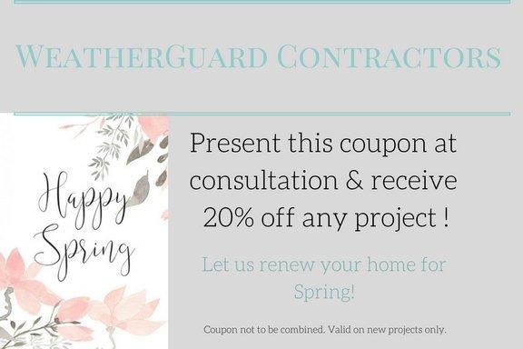 Spring promotion 20% of any new project!