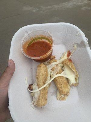 Mozzarella sticks, with salsa?