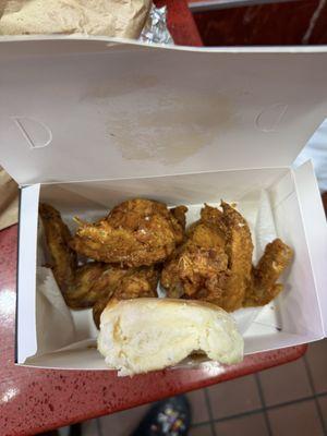 4 wings with biscuit $6.75