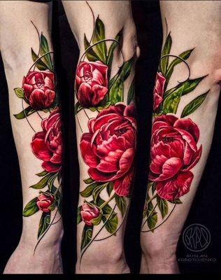 beautiful flower tattoo by Rus