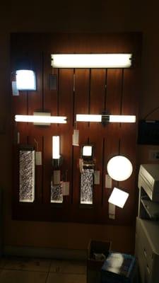 Some of their new LED fixtures on display.