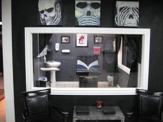 A shot of our piercing room.