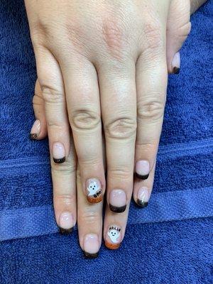 Acrylic Nails with Halloween Gel Nail Design by Jennifer