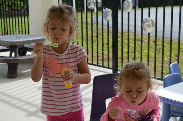 We love blowing bubbles!