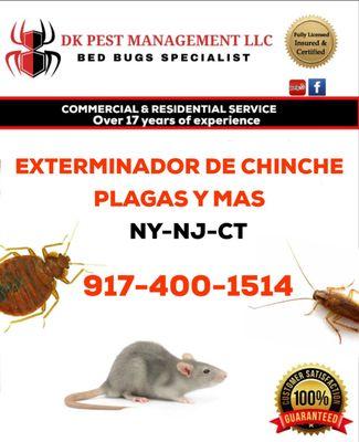 Fumigaciones de Plagas e insectos que atacan su hogar tenemos la solución solo falta su llamada llámenos aquí en New York