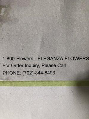 1-800 flowers has no record of this order number and the florist will not answer the phone.