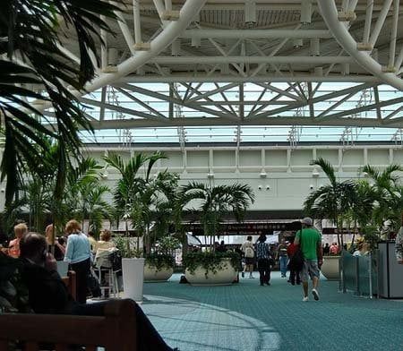 Orlando International Airport )) just landing and relaxing in hall