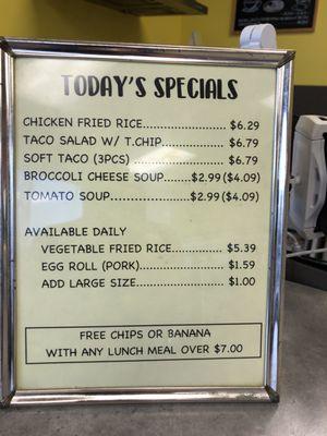 Daily specials