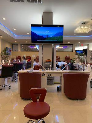 View from a pedicure chair