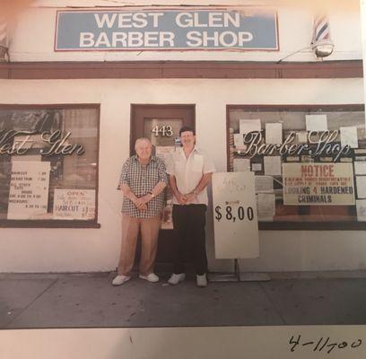 The original West Glen Barber Shop located in Glenoaks in Burbank, CA