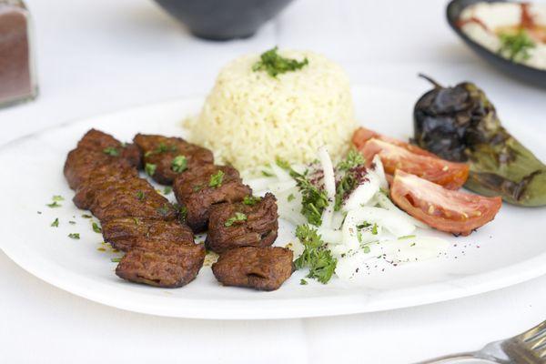 Beef Kabob plate.