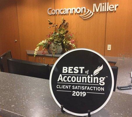 Concannon Miller won a national Best of Accounting award for Client Satisfaction.