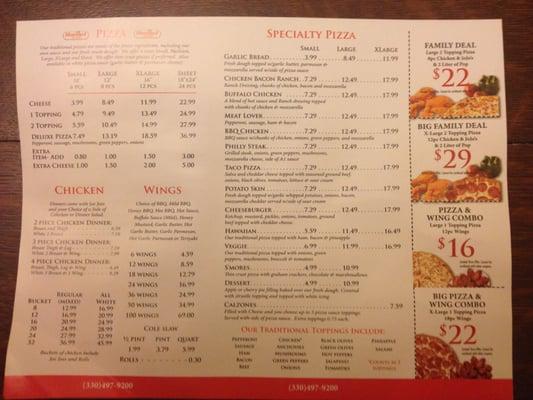 Menu side 2