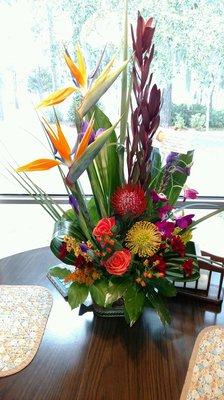 Tropical flowers delivered in late September! Gorgeous!