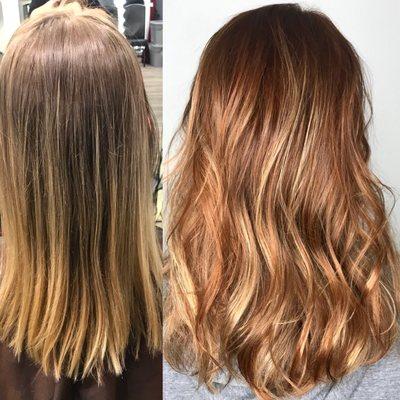 Hair by Gina D balayage and copper