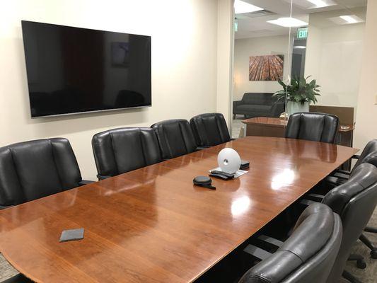 New conference room set up in a South Denver office location.