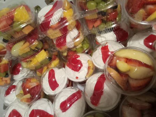 Fruit salads, strawberry shortcake