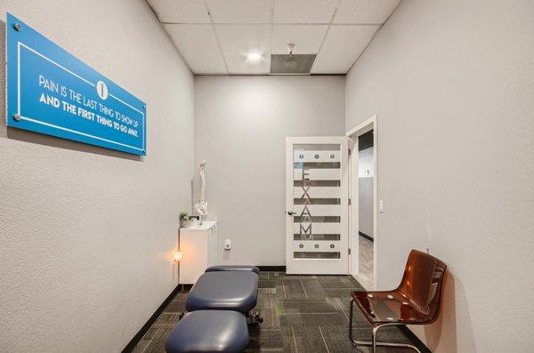 NuSpine Chiropractic has open and spacious chiropractic therapy stations and private areas.