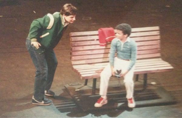 Michael Blevins as "Winslow" in a scene from the original Broadway production of THE TAP DANCE KID with Alfonso Ribeiro.