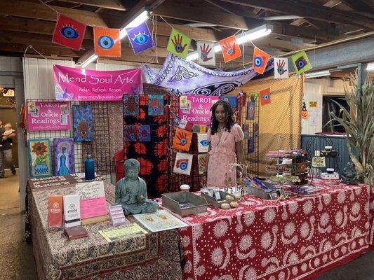 Mended Soul's beautiful Stand at the Renningers Antique and Farmer's Market in kutztown.