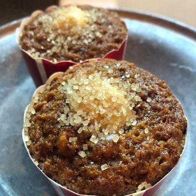 Cardamom Rainbow Carrot Muffin filled with Vanilla Cream Cheese