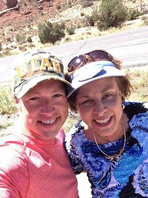 Giving a tour of Arches National Park with a lovely couple from Florida. ? at Courthouse Towers Viewpoint. Summer 2014.