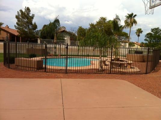 Wrought iron pool fence