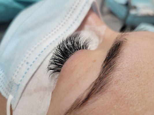 Volume set eyelash extensions