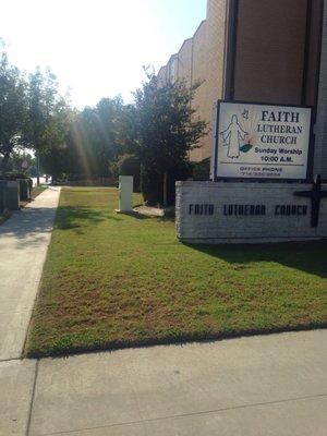 Parking entry is on the other side of the church.