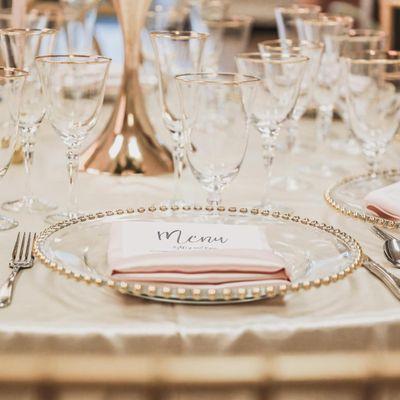 Dupioni Beige Linens & Blush Napkins