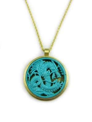 18k Gold and Turquoise necklace.