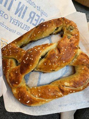 Jalapeño pretzel, freshly made