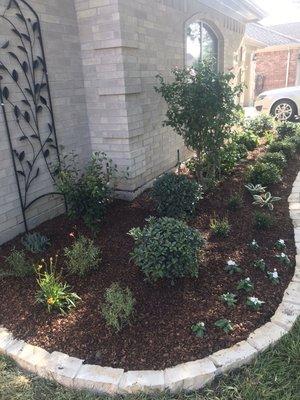 Complete flower bed install