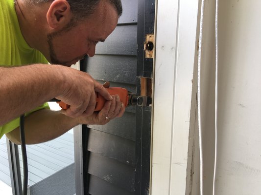 Installing of doorbell camera.