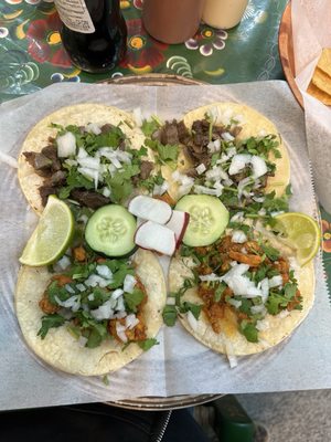 Lengua and Pastor tacos. Both incredible.