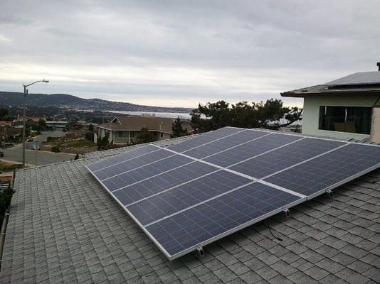 This smaller system is installed on a house at the top of the hill in Seaside, next to the water towers.