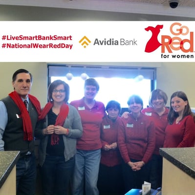 The Marlborough branch is Going Red for Women on National Wear Red Day!