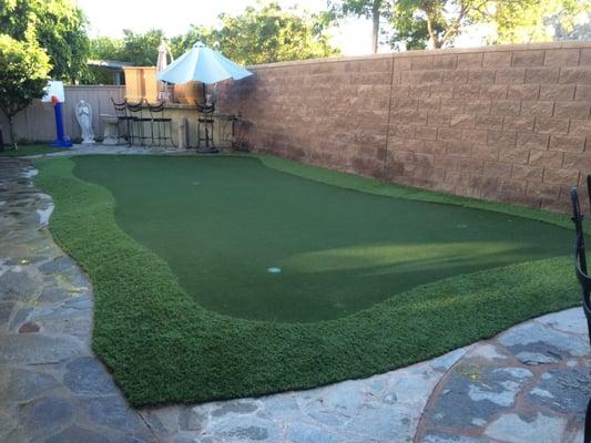 Ken's new putting green.