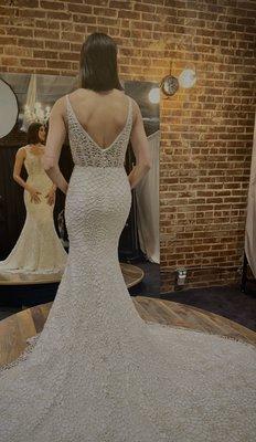 "Venus" made of custom beaded lace and hundreds of Swarovski crystals.  Certainly the most luxurious of the Haute Couture wedding dresses