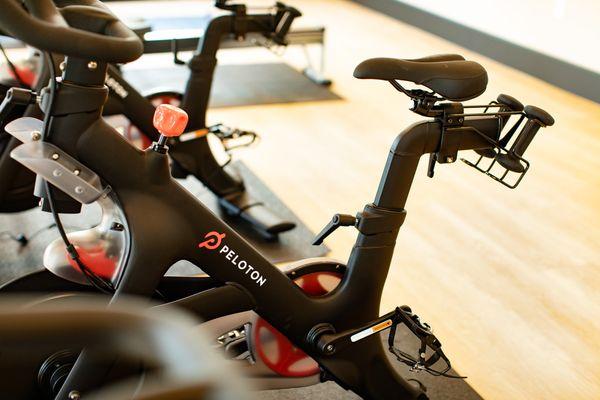 Peloton bikes available in our Fitness Center