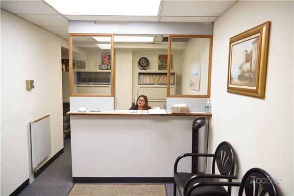 This is the front desk where you would check in with Cheyenne. She schedules your appointments and makes sure you have everything you need