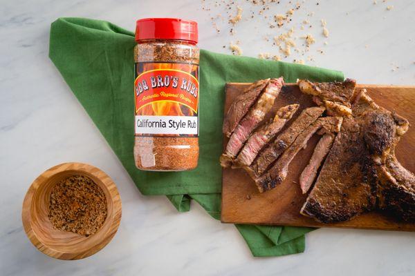 Rib Eye steak seasoned with "California Style Rub"