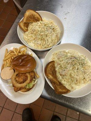 Alfredos and fried chicken sandwich