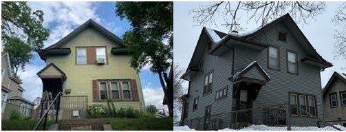 Before storm repair and after storm repair. We were able to get our
customer a new roof, gutters and complete siding repair.