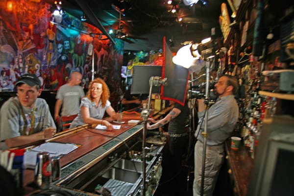 Bar Scene during the filming of "Money Game" on the Lower East Side in Manhattan