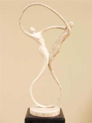 Swing Sculpture Beige Fossil Stone & White Ivory Stone W 29In. x D 16In. x H 79In