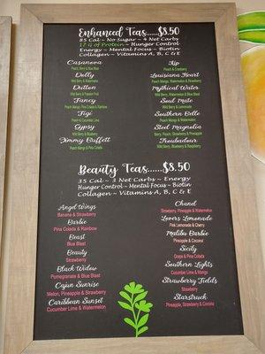 Loaded Tea Menu