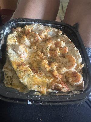 Alfredo potatoe with shrimp and Cajun  seasoning