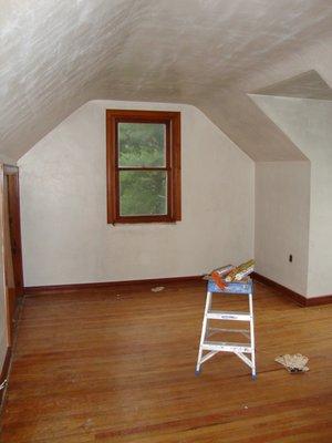 drywall repair and wood floor refinishing