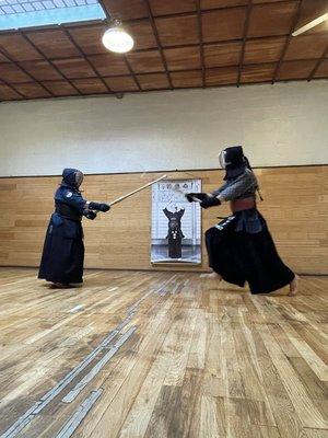 Head instructor Salet Sensei spars with student